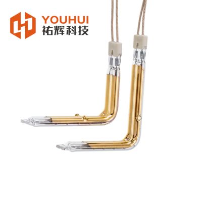 Dobra cena. L Shape Gold Coated Infrared Heating Element Tube with Visible Light Transmission >93% and UV Light Transmission >85% for Industrial Applications w Internecie